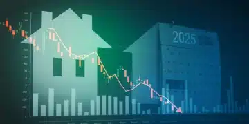 Graph showing declining mortgage rates for 2025, with a house icon and calendar