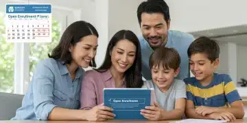 Family researching healthcare plans during Open Enrollment 2025