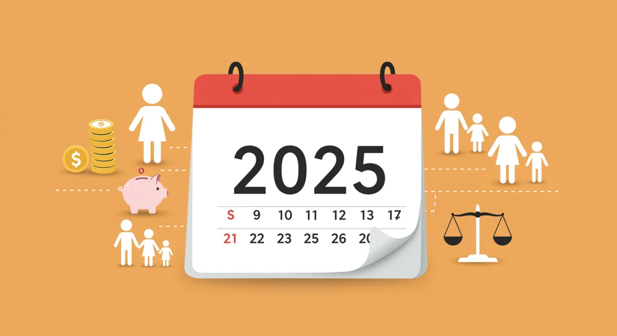 Illustrative graphic for 2025 federal employee benefits, highlighting retirement and parental leave.