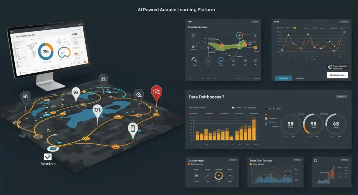 Adaptive learning platform dashboard showing personalized student progress