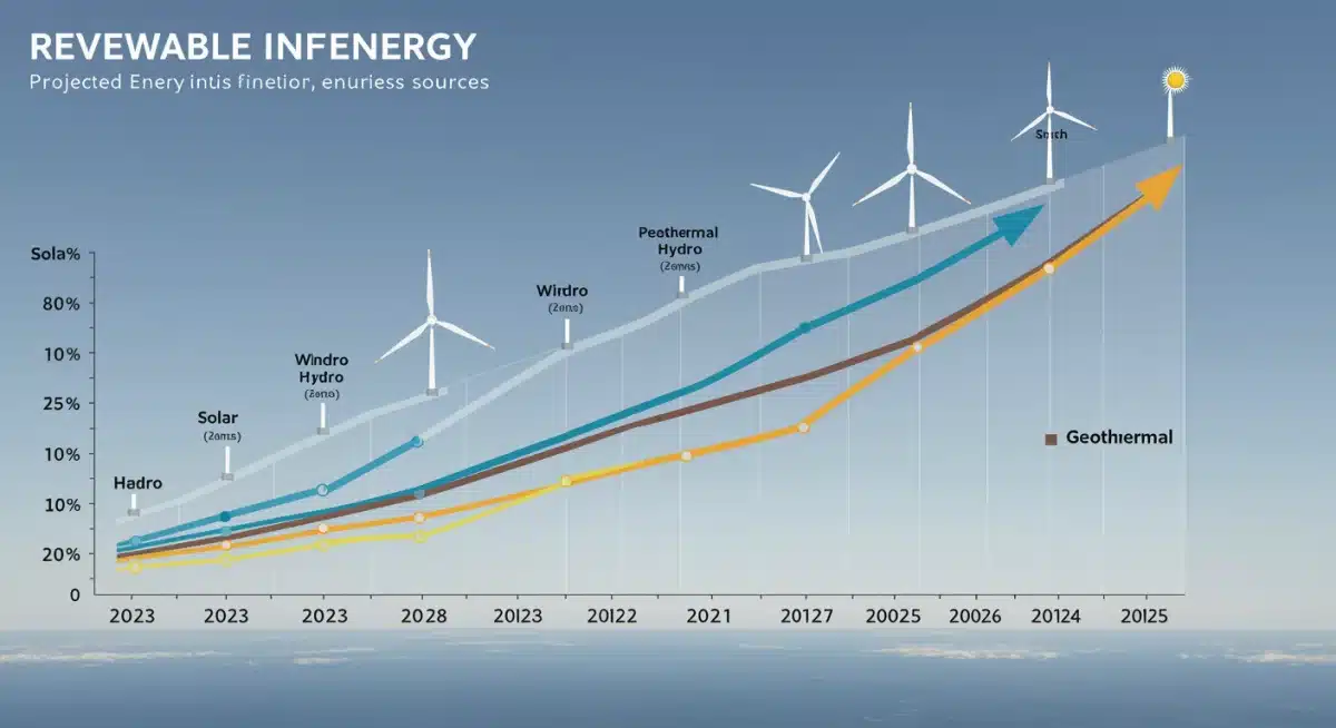 Infographic showing projected growth of US renewable energy sources.