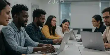 Adults learning in a modern classroom setting with government-funded programs in 2026.