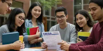 Students discussing 2025 FAFSA updates and financial aid forms