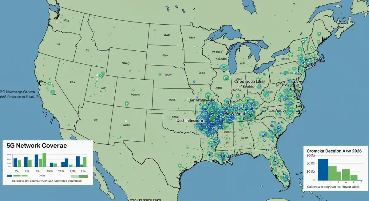 Projected 5G network coverage map of the United States in 2026