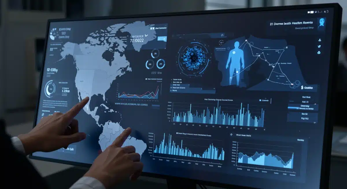 Digital public health dashboard showing integrated CDC guideline metrics.