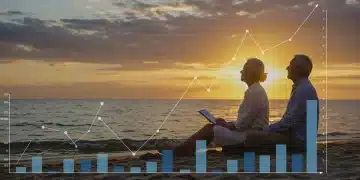 Couple enjoying serene beach sunset, symbolizing successful retirement planning.