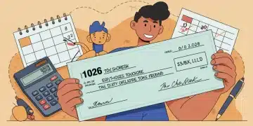 Smiling individual holding a large tax refund check, symbolizing maximized 2026 tax credits and financial success.