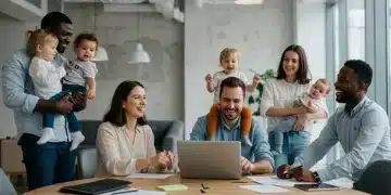 Parents and children in an inclusive workplace, representing FMLA expansion benefits