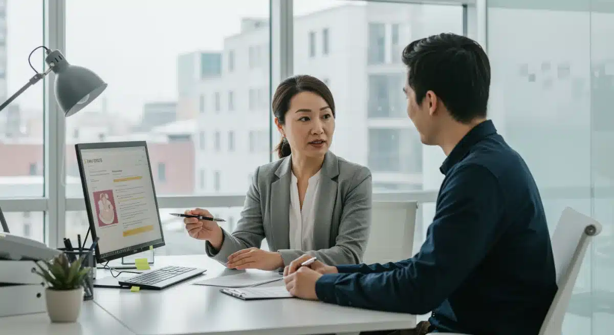 HR professional discussing parental leave options with an employee