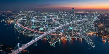 Modern infrastructure network across the United States, illustrating the impact of the 2026 infrastructure bill.