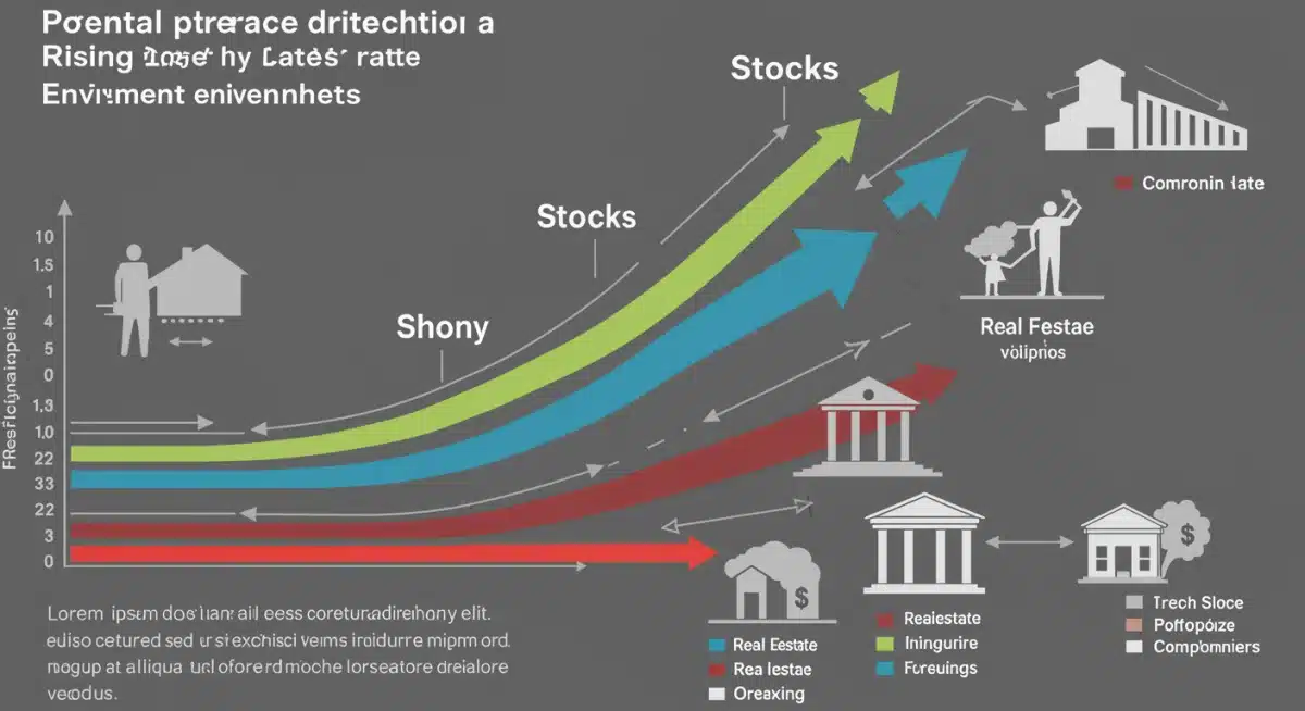 Infographic illustrating potential performance of different asset classes during rising interest rates.