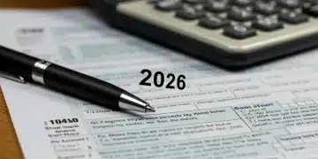 IRS Tax Code 2026 forms and calculator on a desk
