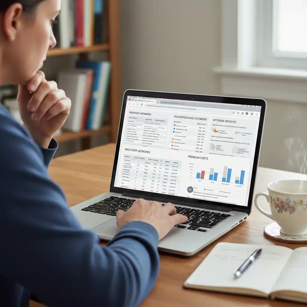 Individual comparing Medicare Advantage plans online on a laptop