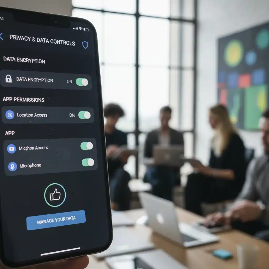 Smartphone screen showing privacy settings and data permissions, representing individual digital choices