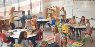 Diverse students and teachers in a modern classroom, symbolizing federal education grant impact.