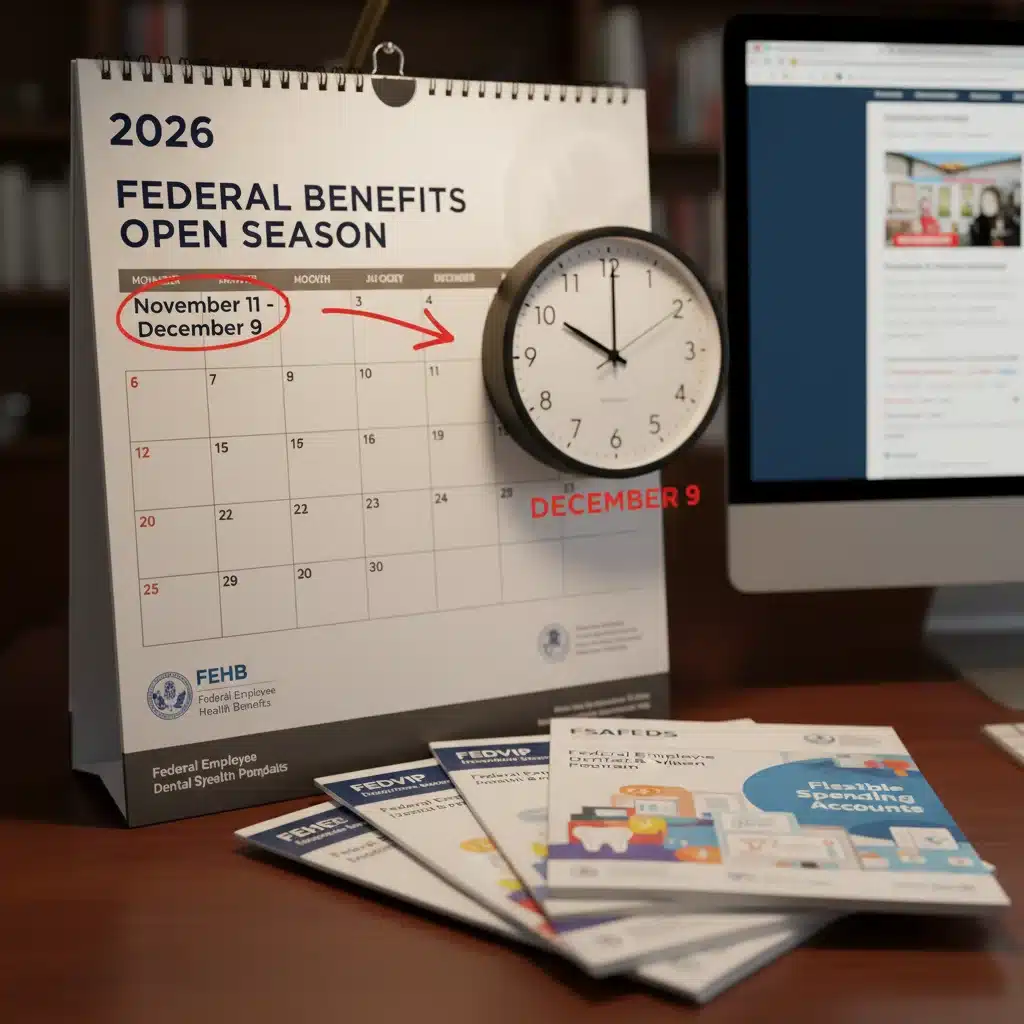 Calendar highlighting Federal Benefits Open Season 2026 deadlines