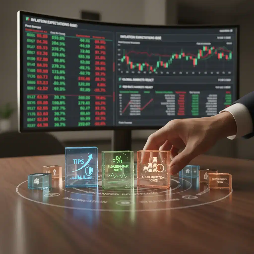 Diverse fixed income portfolio with inflation-hedging assets like TIPS and floating-rate notes.