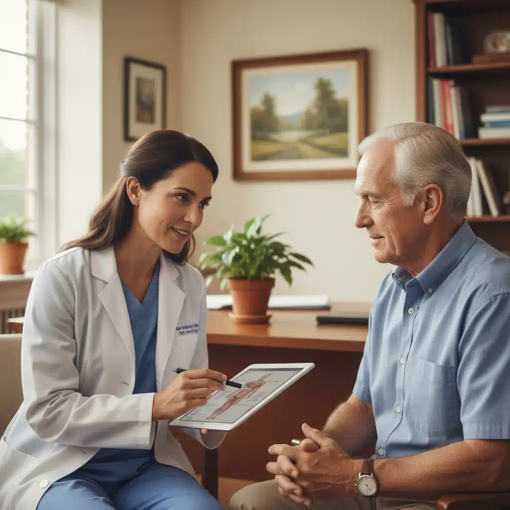 Healthcare professional explaining new mandates to patient.