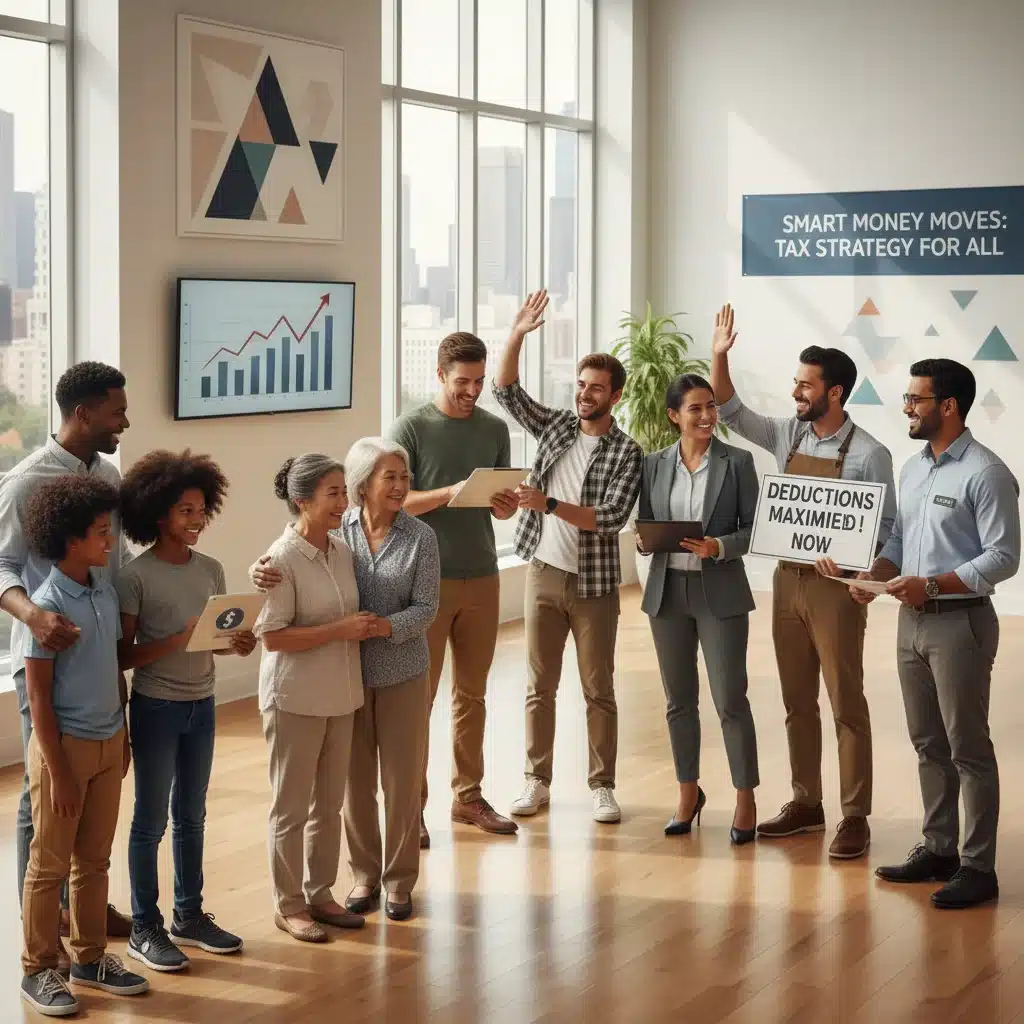 Diverse group of U.S. taxpayers benefiting from tax deductions