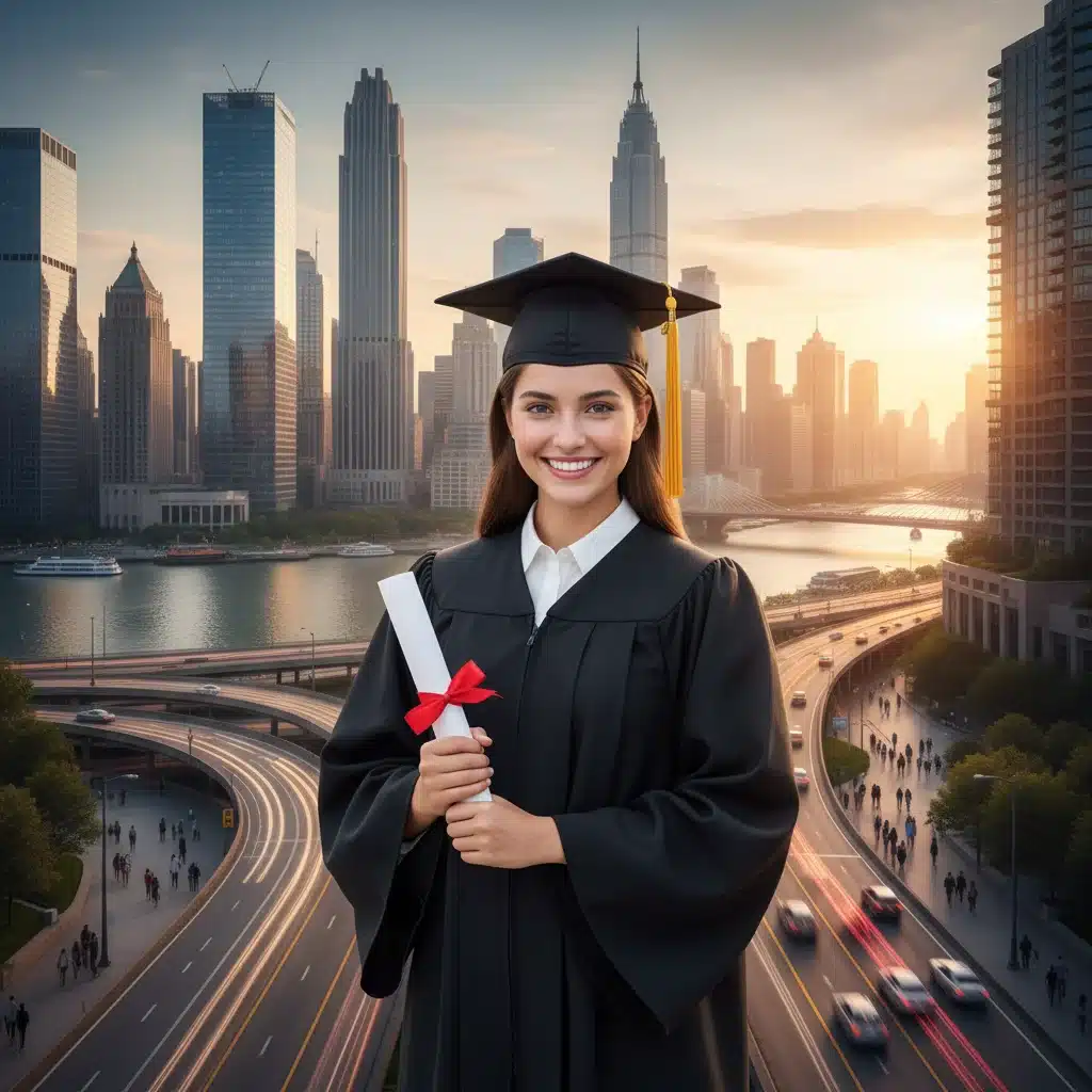 University graduate holding a diploma, symbolizing achievement and future career opportunities.