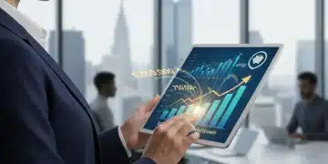 Professional analyzing 401(k) growth on a tablet for 2026