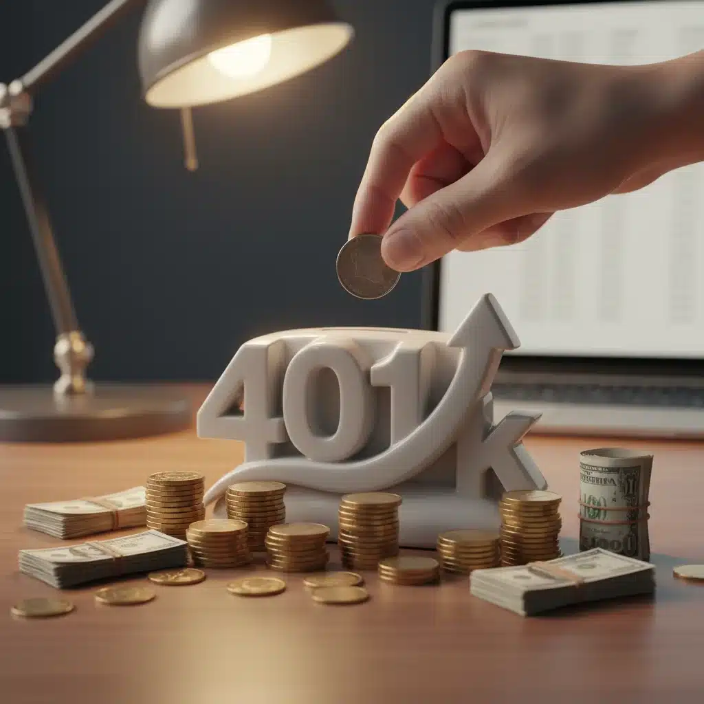 Hand putting coin into 401(k) piggy bank for retirement savings