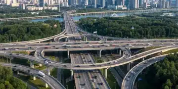 Modern highway interchange symbolizing new federal infrastructure investment and improved connectivity.